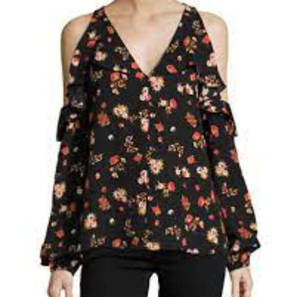 Kobi Halperin Marlena Floral-Print Silk Blouse XS - Picture 1 of 6